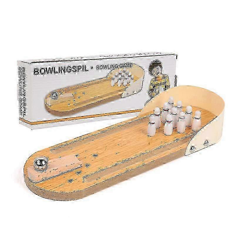 Mini Bowling Game Set Wooden Desktop Bowling Toy Parent Child Interactive Game
