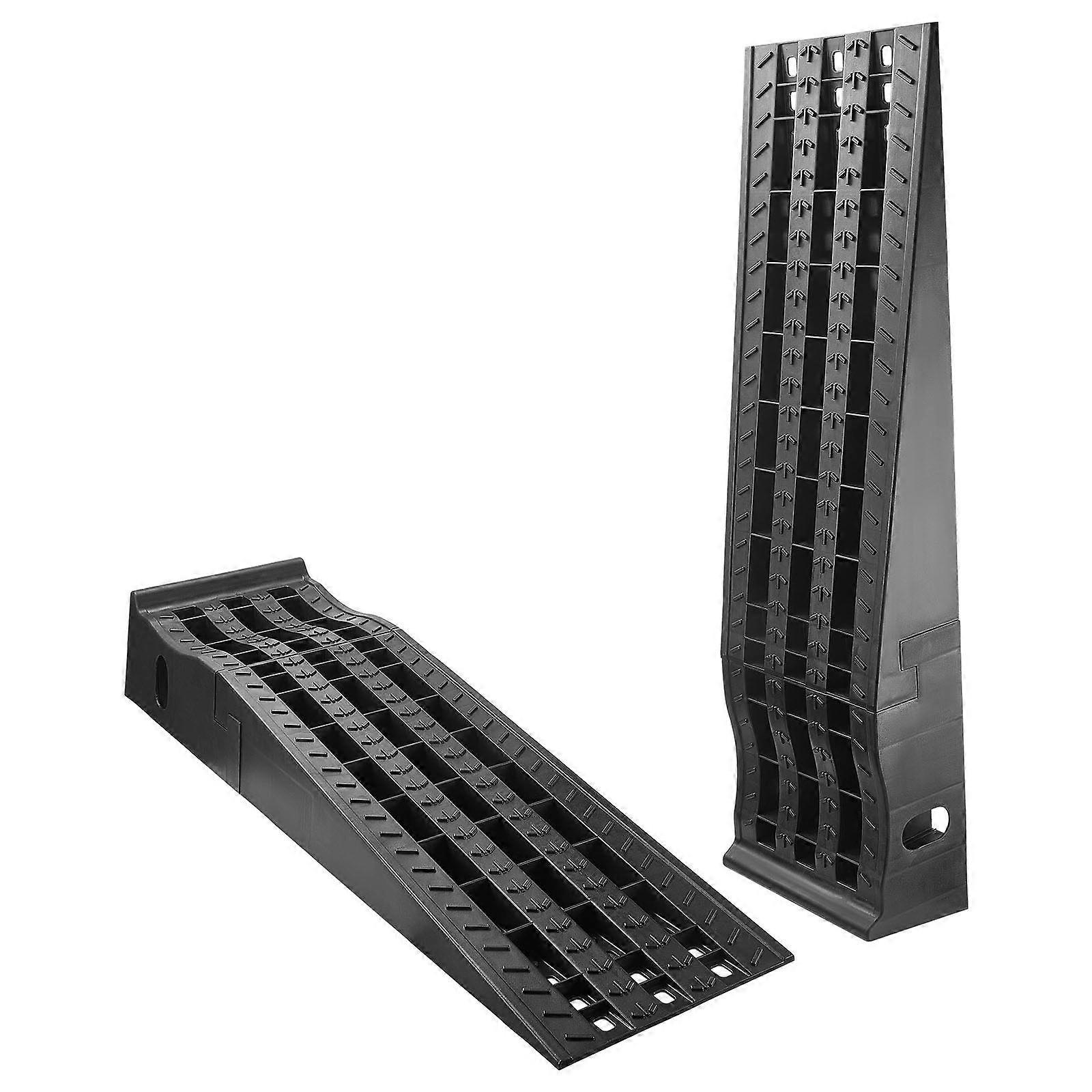 Car Ramps, 2 PCS 5897 kg GVW Capacity, 160 mm Lift Height, Portable High Profile Car Service Ramps, Black