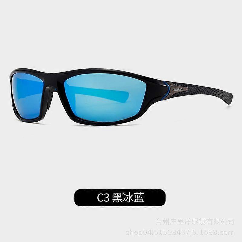 Polarized sunglasses - black frame with ice blue lenses + sunglasses case