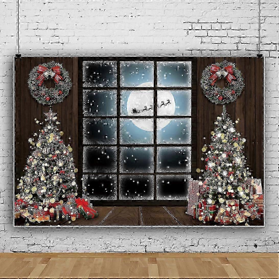 For 7x9ft Merry Christmas Backdrop, Christmas Tree Photography Photo Backdrop, Xmas Backdrop For Party Decoration Banner Background Photo Booth Props