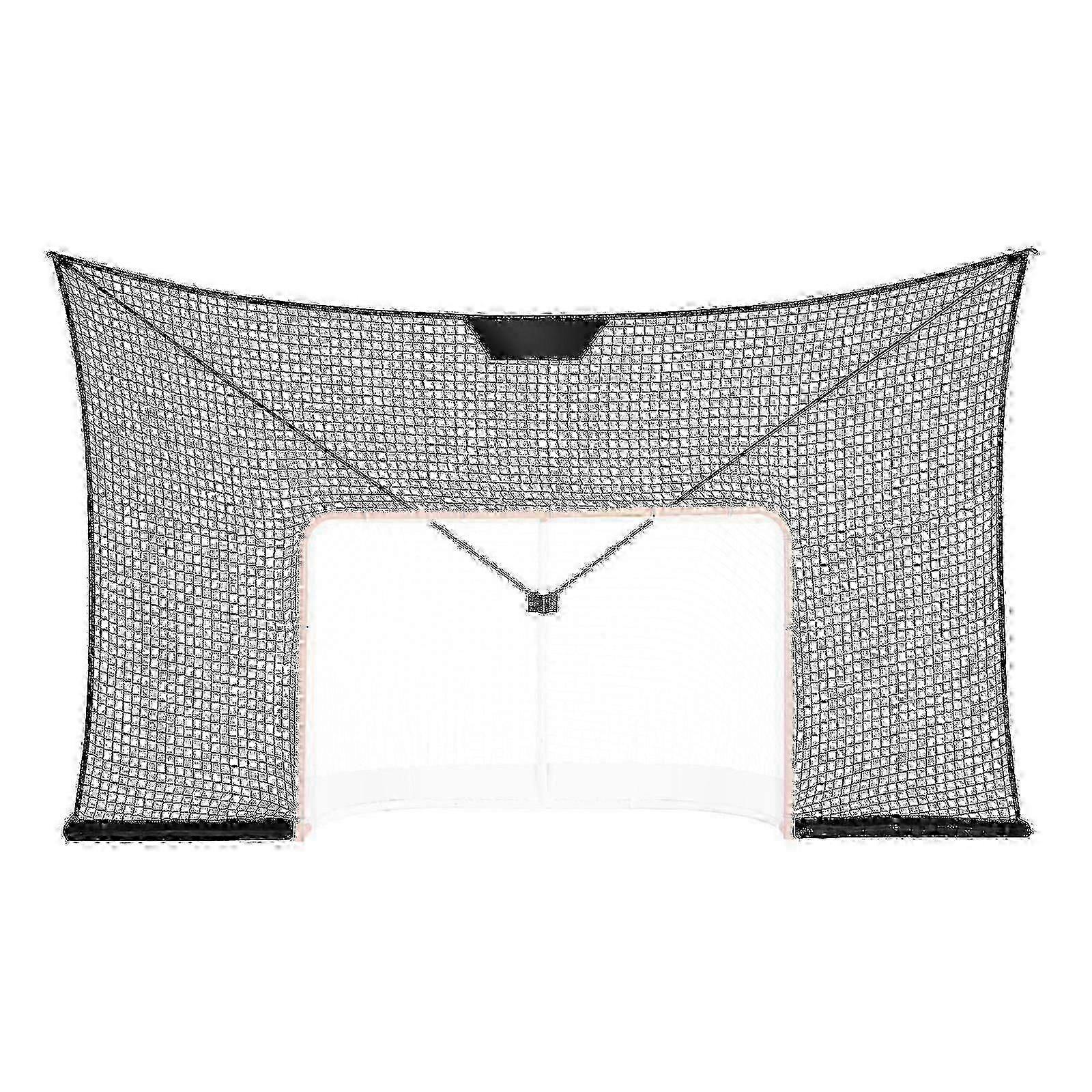 Hockey Goal Backstop Net, Street Hockey Sports Backstop Netting, 12x7 FT Large Size Target Net, Easy Assemble, Black