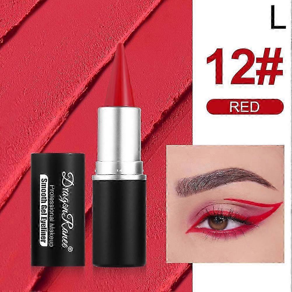 DR114 12 RED (L) $ Matte Eyeliner White Coffee Solid Eyeliner Cream Black Lazy Eyeshadow Colored Spire Eyeshadow Cream