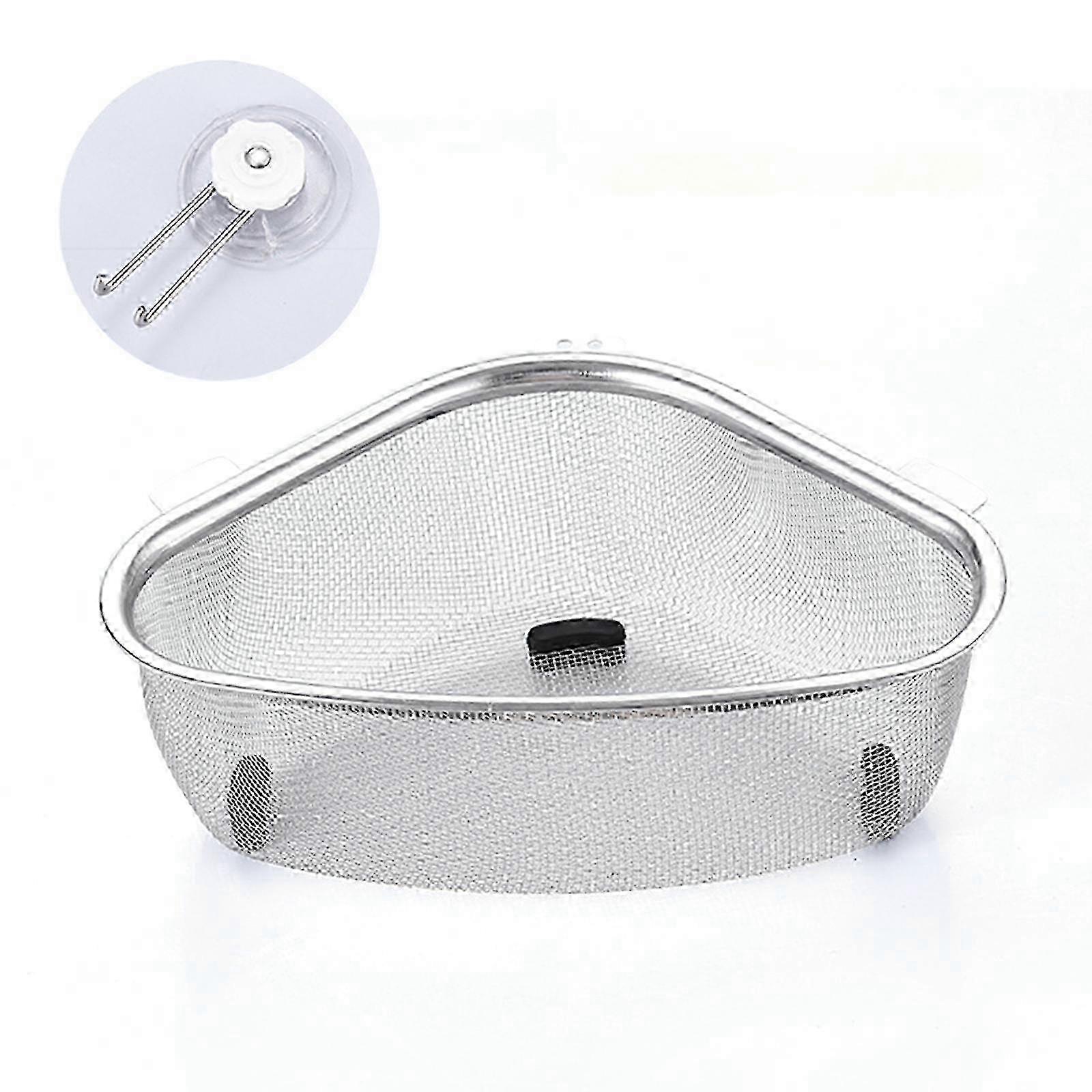 Space-Saving Sink Drain Basket - Stainless Steel, Triangular