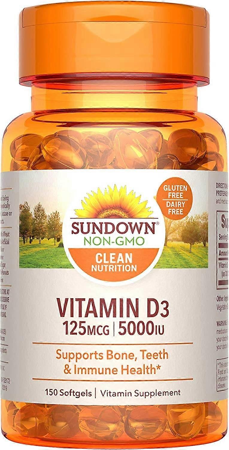 Sundown Naturals Vitamin D3, 5000 Iu, Softgels, 150 Ea