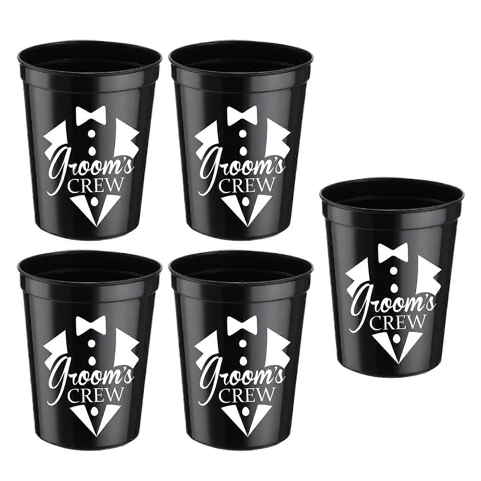 5Pcs Wedding Shower Cups Reusable Drinking Cups Containers for Grooms Team Theme Event Bachelor Party Decoration Props Multicolor