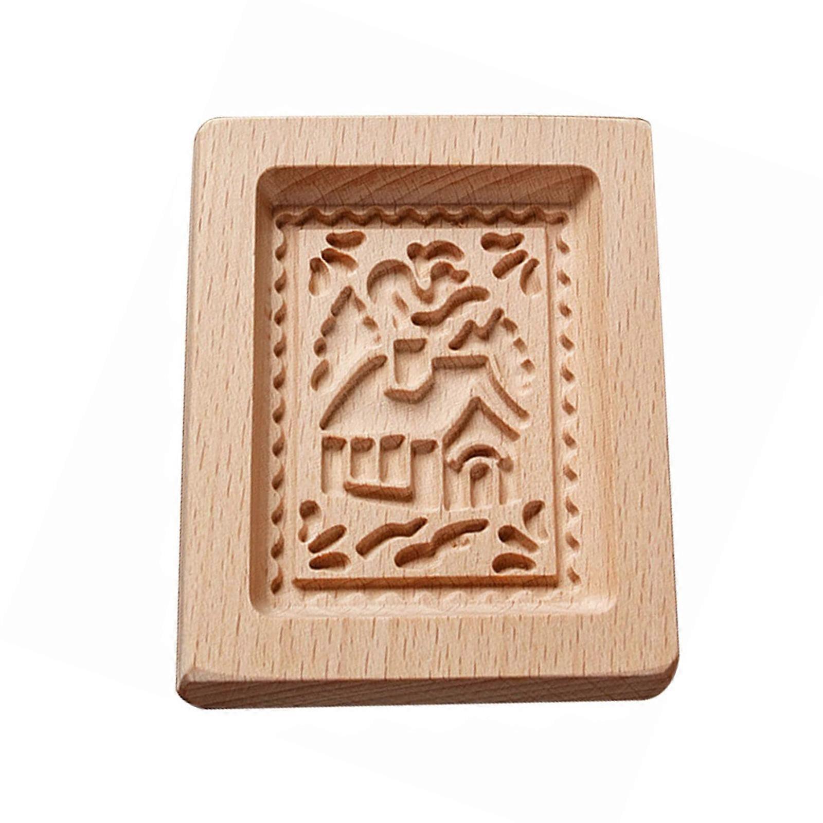 Natural Wood Cookie Molds For Easy Releases Baking Tool Durable Retro Style Biscuits Cutter Ideal For Handmade Dessert And Crafts Multicolor