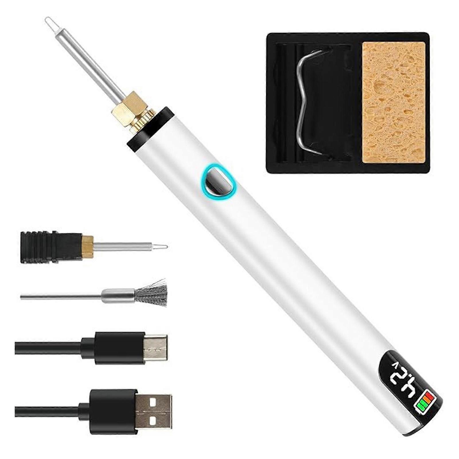 Efficient Thread Zapper Tool perfect for Beading and Sewing with Rechargeable Feature and 2 Spare Tips for Extended Use  White