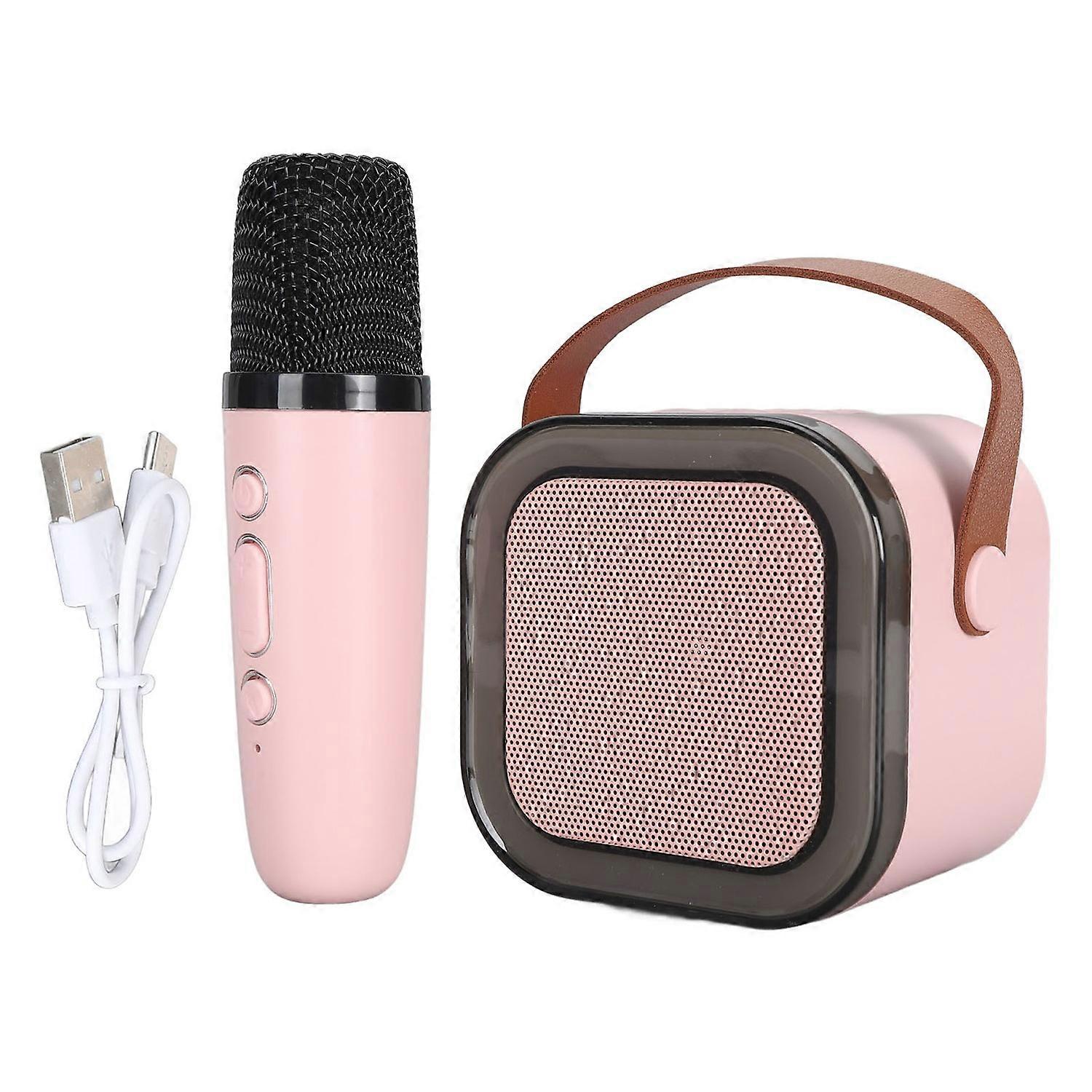 Portable Karaoke Machine LED Dynamic Light Small Bluetooth Speaker with Microphone for 4 to 12 Years
