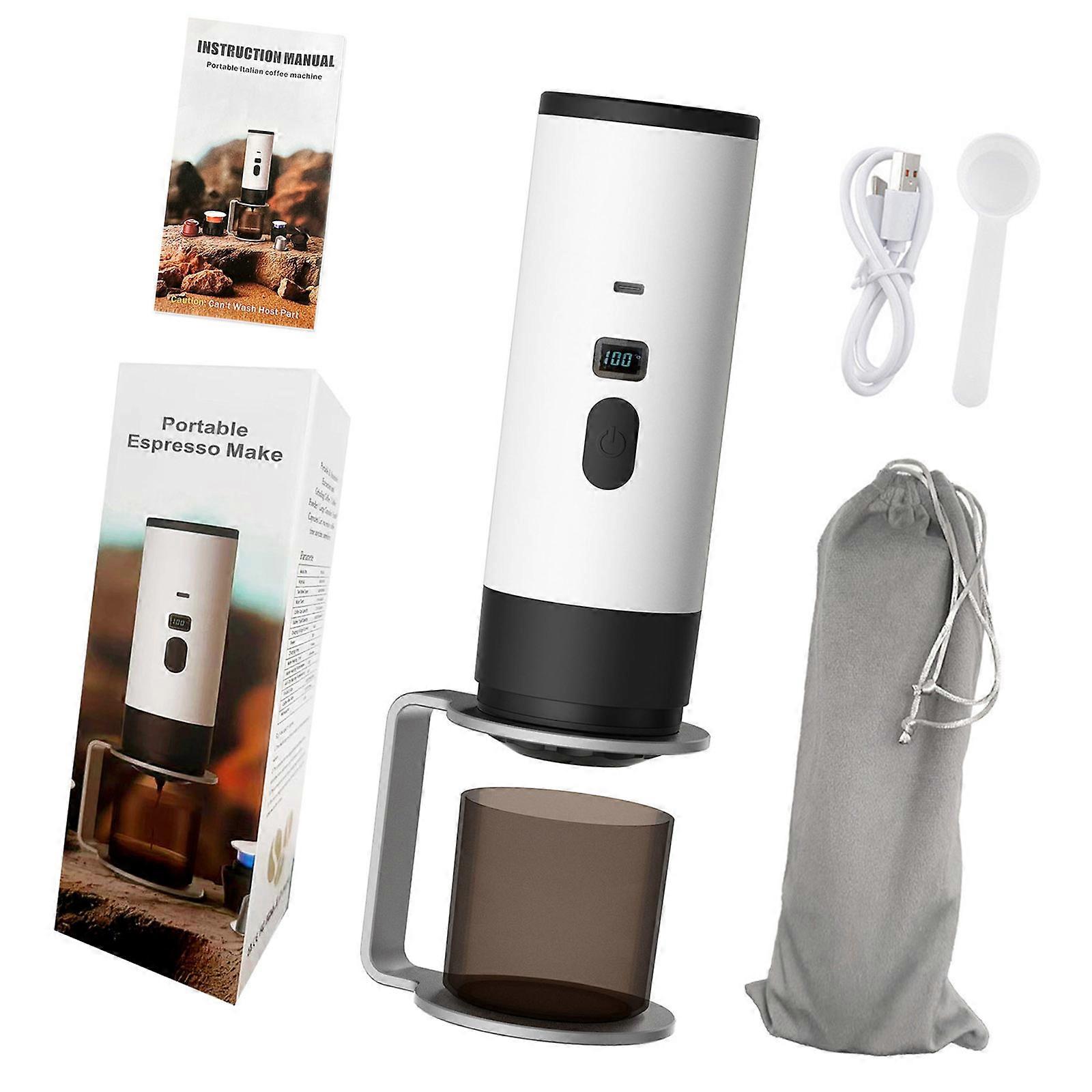 Miniature Wireless Capsuled Powder Coffee Maker Rapid Heating Compacts Size Electric Espresso Machine For Compacts Space  White