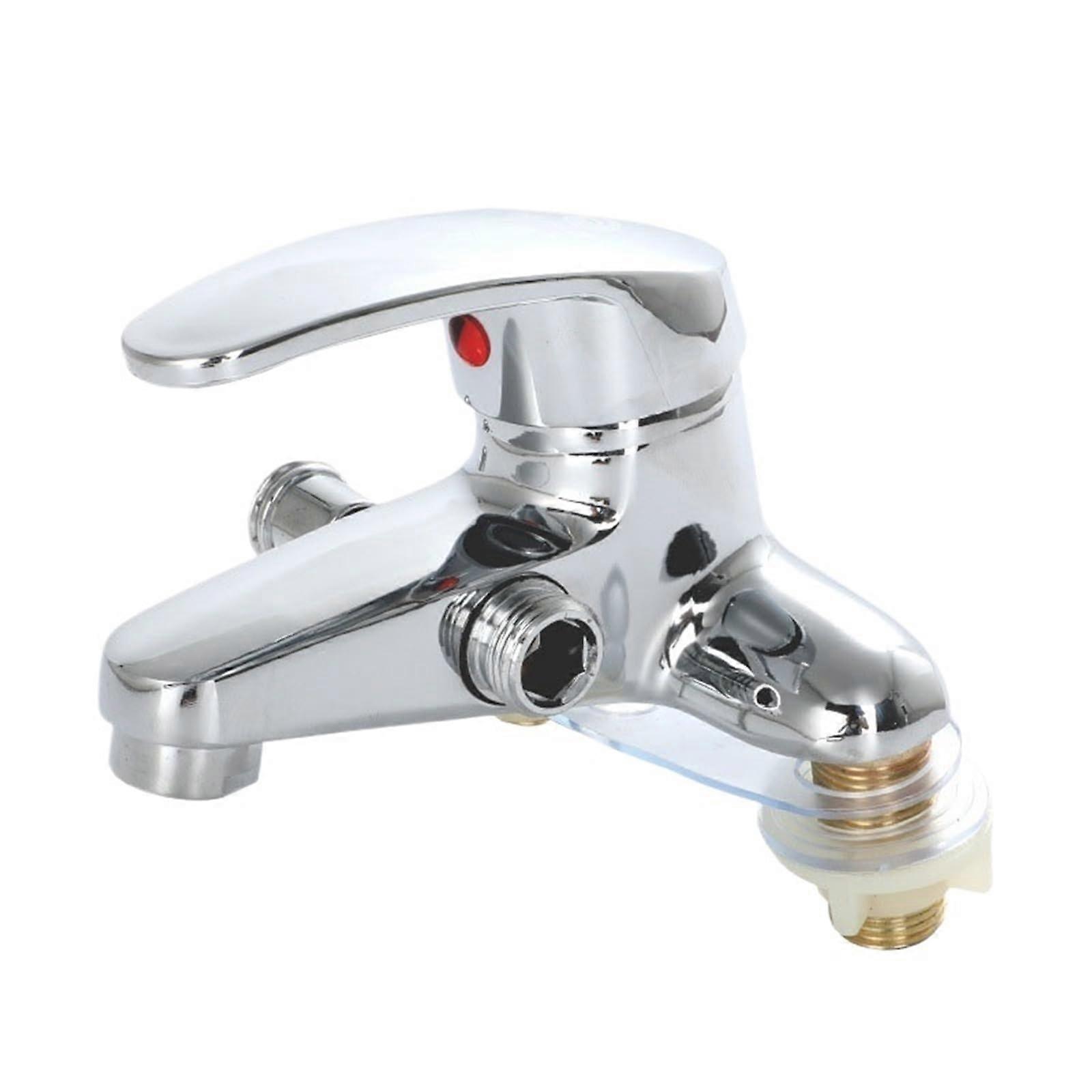Bathroom Sink Faucet TwoHole Zinc Alloy Dual Handle Mixer Tap with Ceramic Valve G1/2 10cm Installation