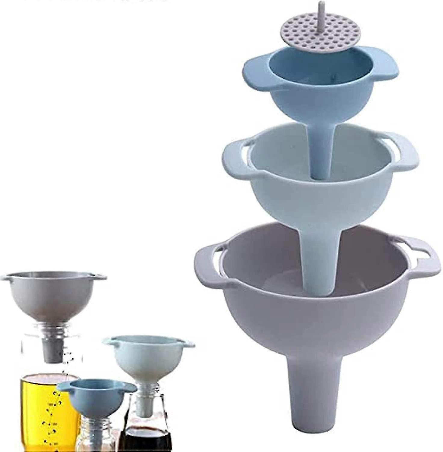 4 Piece Funnel Set Multifunctional Kitchen Funnel Set Funnel Plastic Funnel