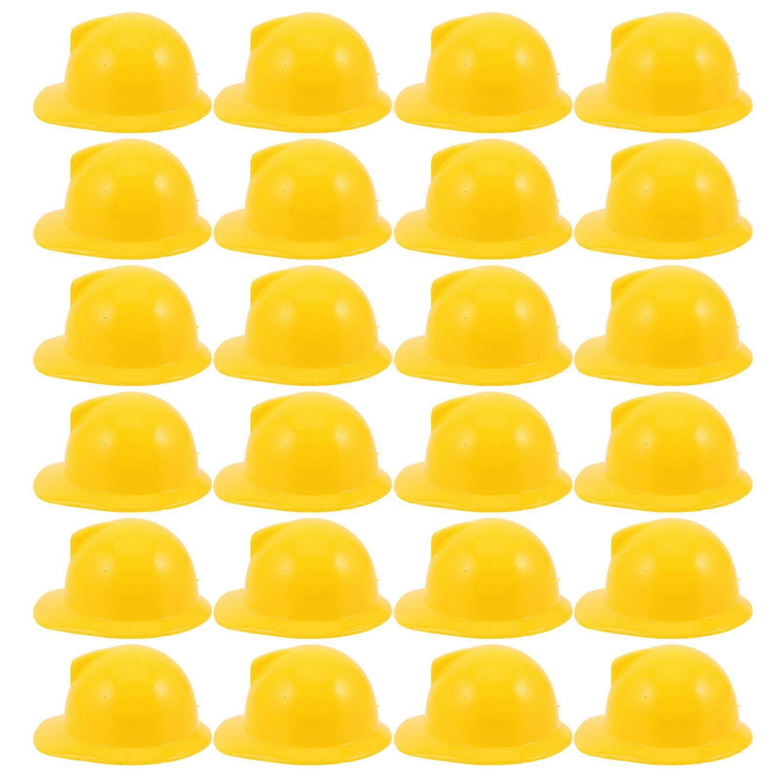 Construction Theme Party Hat Mini Doll Construction Hats Small Size 1.65X1.49X0.86in Durable Plastic Versatile Use 25Set