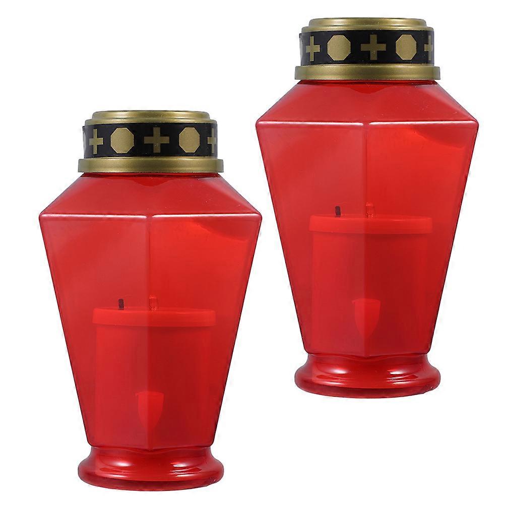 Reusable Electronic Candle Lights for Yard Decoration 2Pcs Pack