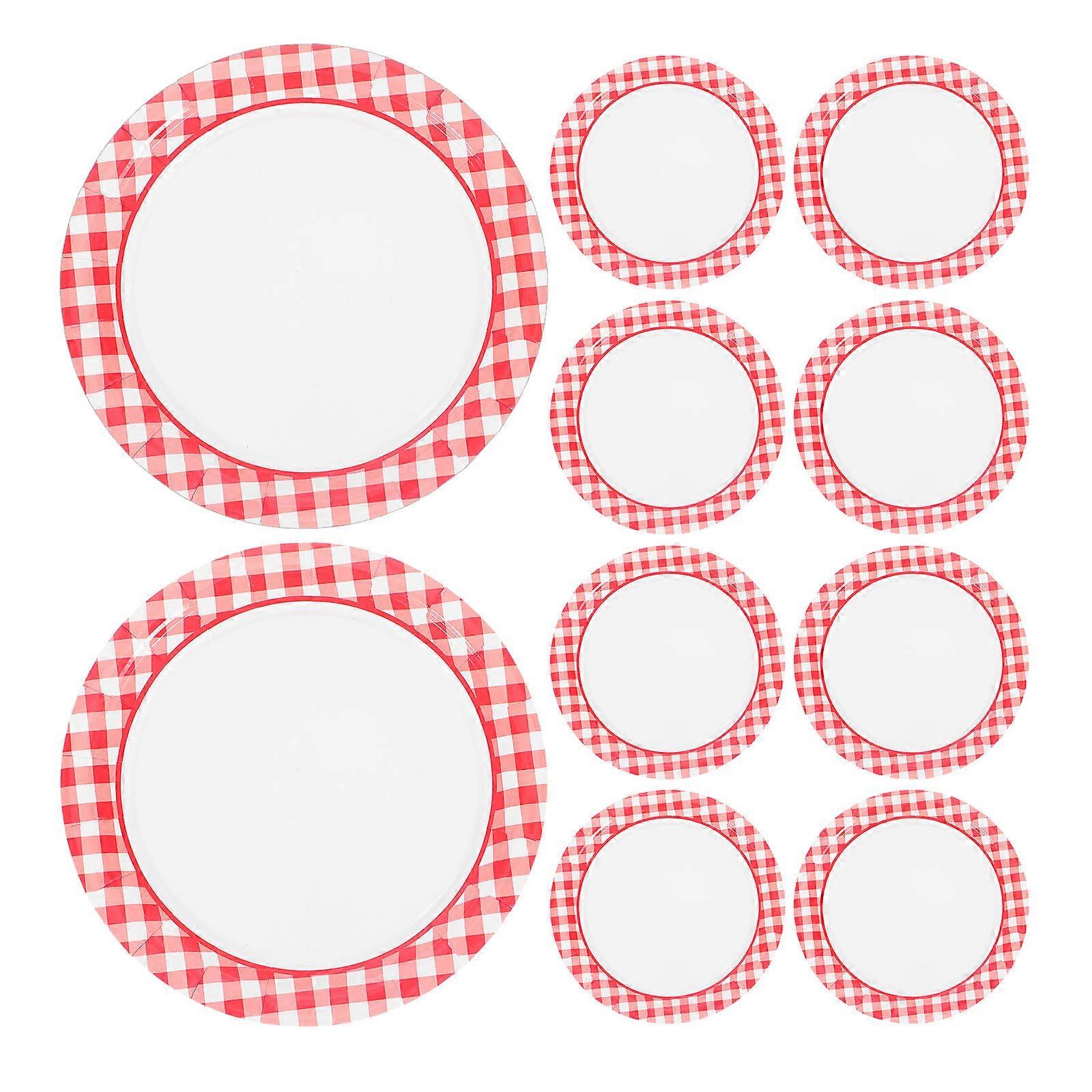 Red Plaid Paper Paper for Holding 20Pcs