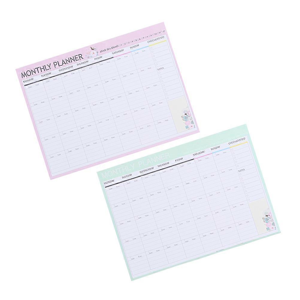 Monthly Planner Chores Chart Tearable for Taking Notes 2 Books Paper