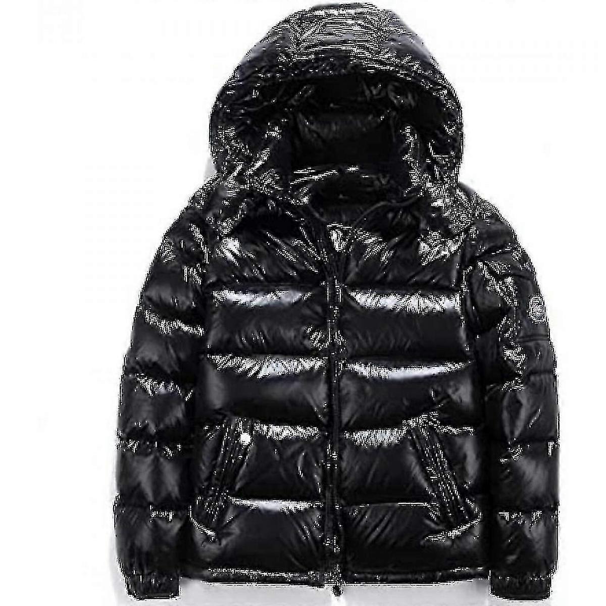 Shiny Down Jacket Men's Winter Jacket Stand Collar Down Jacket With Hood