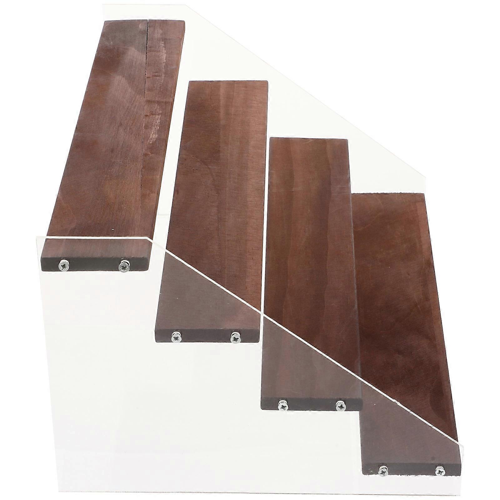 Wood Display Stand for Figures Models 2Sets 4 Tier Acrylic Shelf Riser