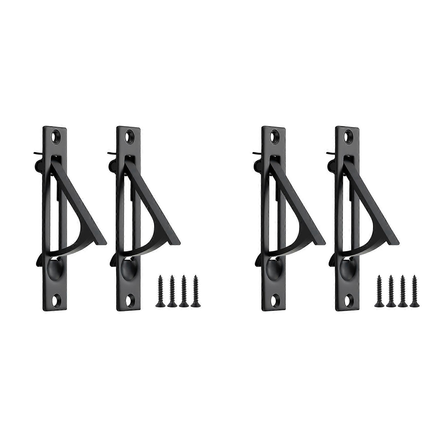 4 Pack Pocket Door Pull Solid Pocket Door Flush Edge Pull Pocket Door Handles in Matte Black