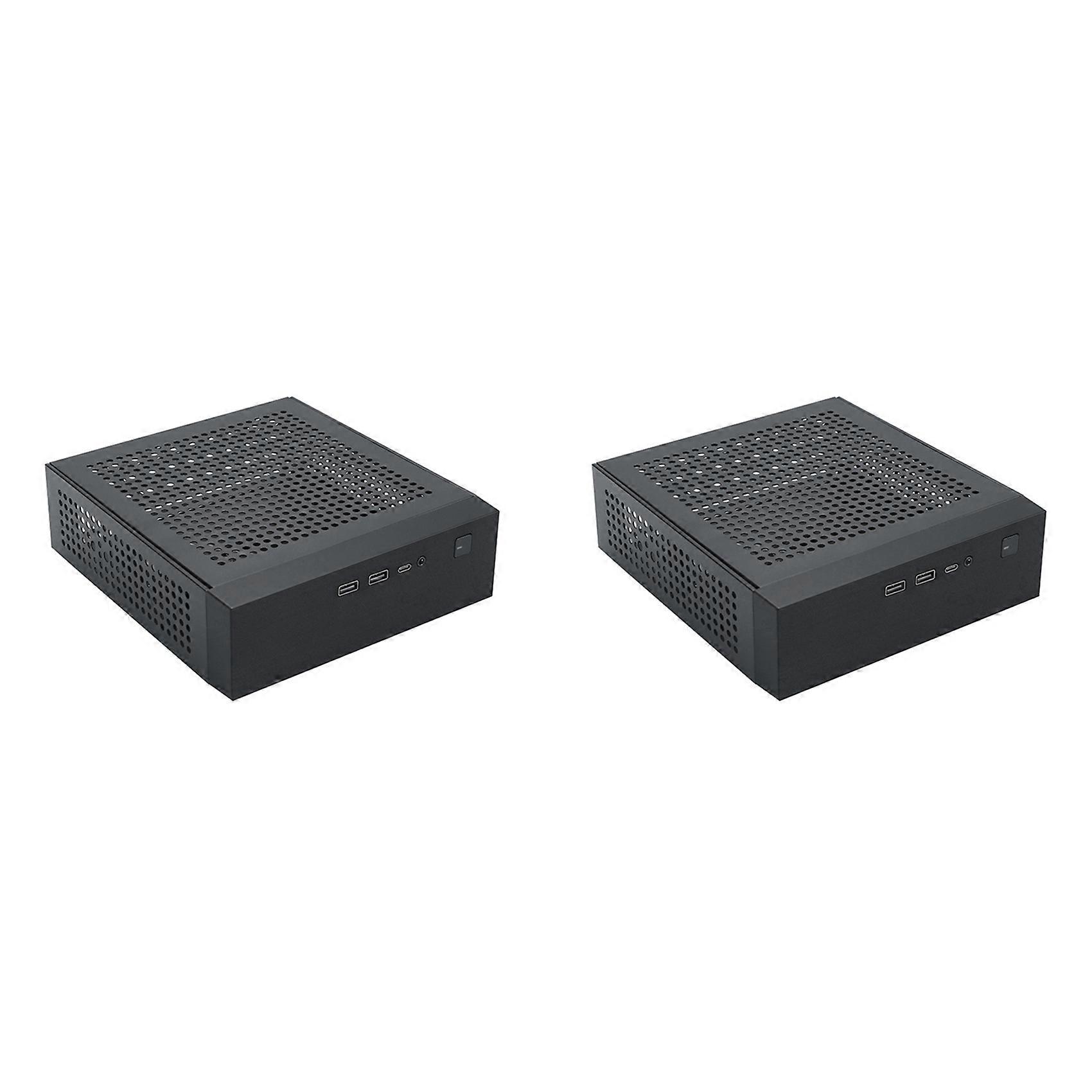 2X M09 HTPC Host Mini ITX Computer Chassis DC Power Supply Industrial Control Chassis Home Desktop Computer Case