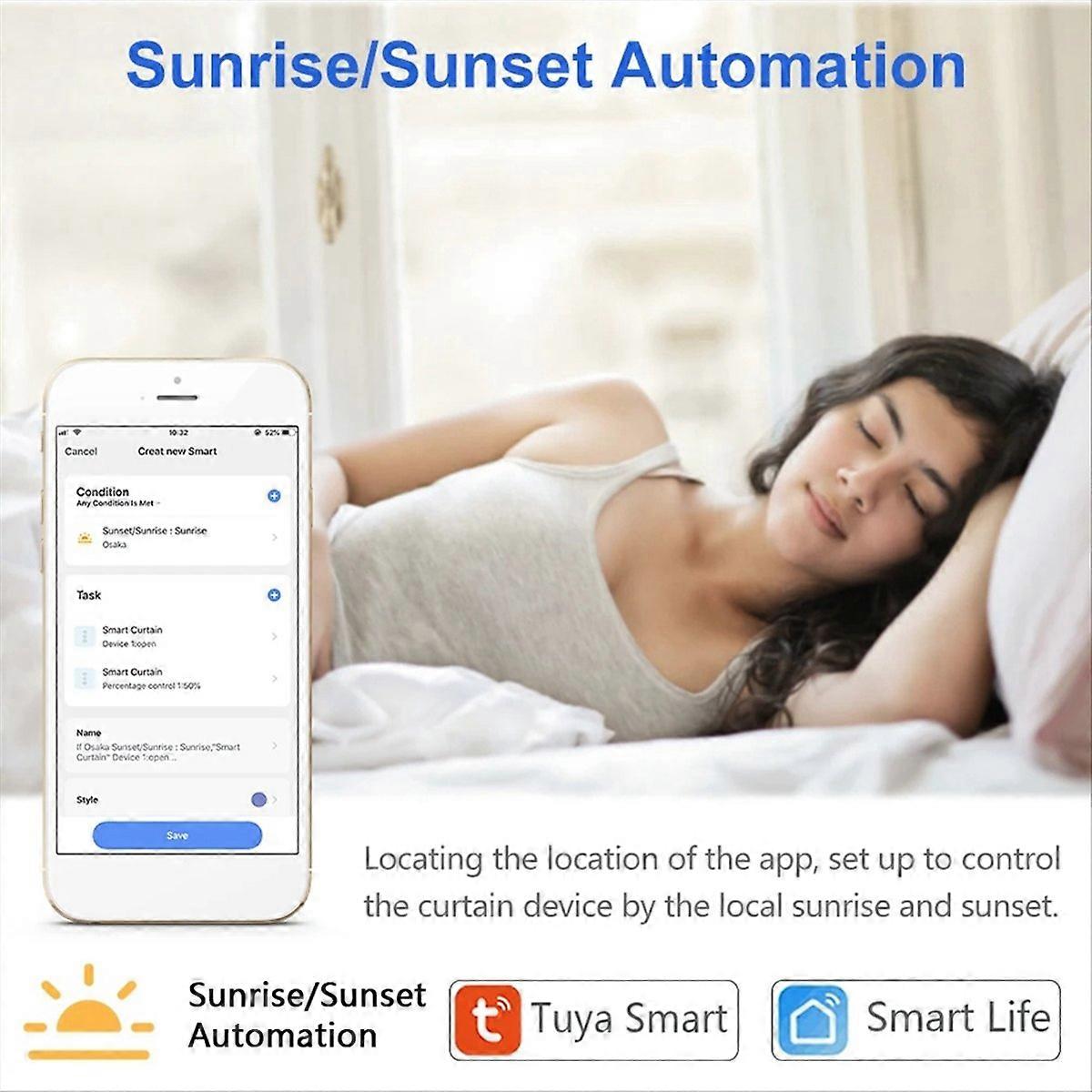 2PCS Tuya WiFi Smart Touch Button Switch Connected Electric Curtains Blinds Roller Shutter for Home EU Plug