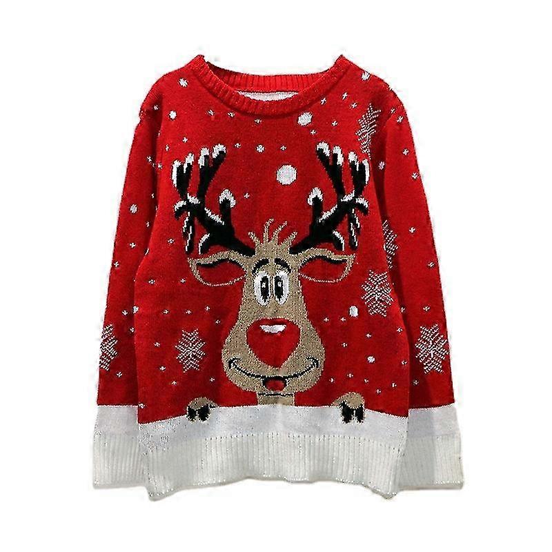 Matching Christmas Jumper for Women and Men, Crew Neck Long Sleeve Holiday Print Sweater Pullover