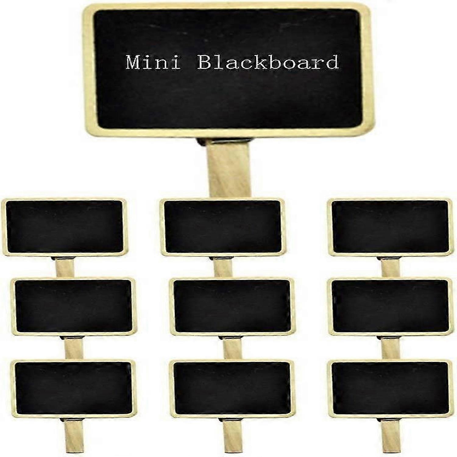10pcs Mini Rectangular Wooden Chalkboard Clips Message Board Party Decorations