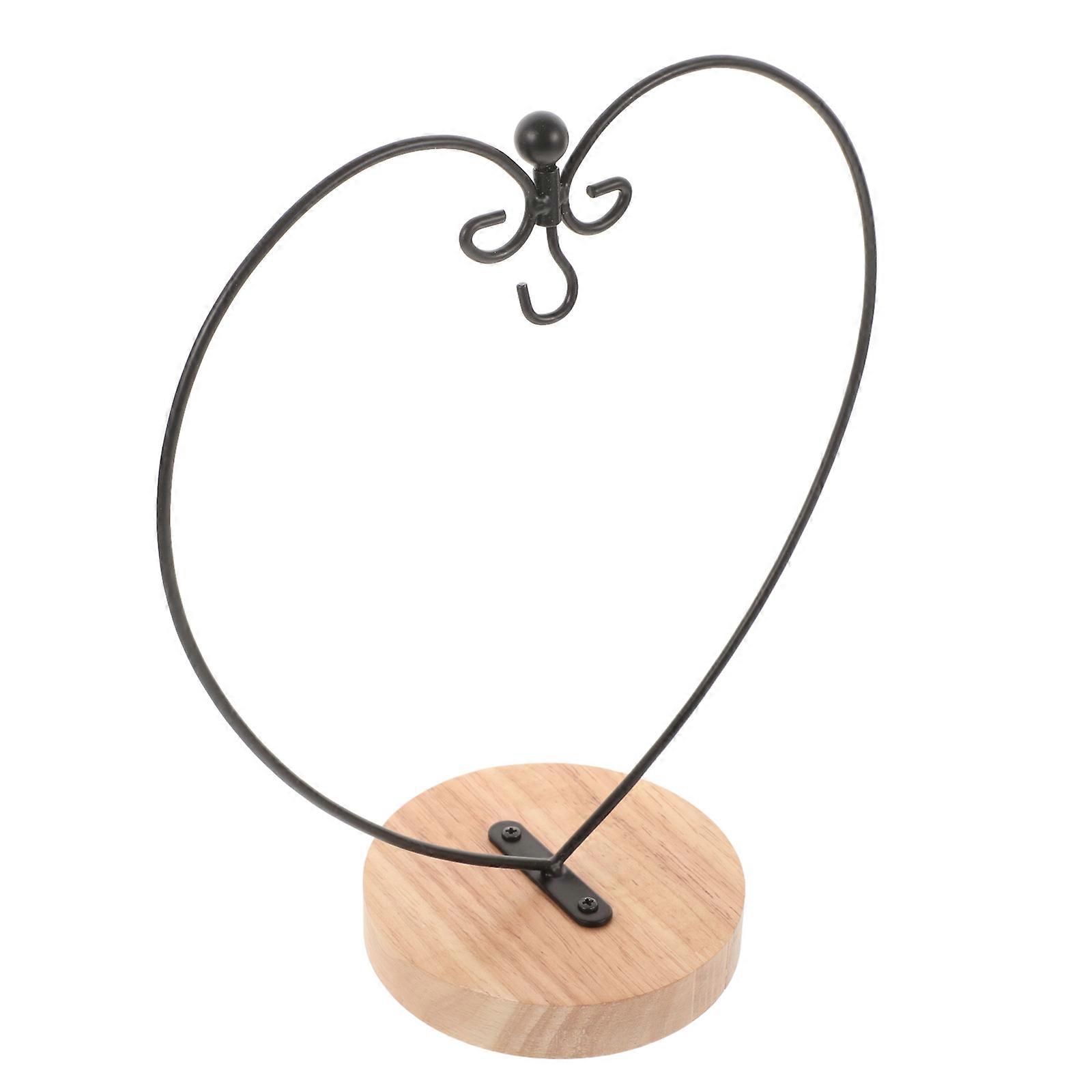 Metal Ornament Display Stand Heart-Shaped Frame Simple Design Home Decoration 1Set