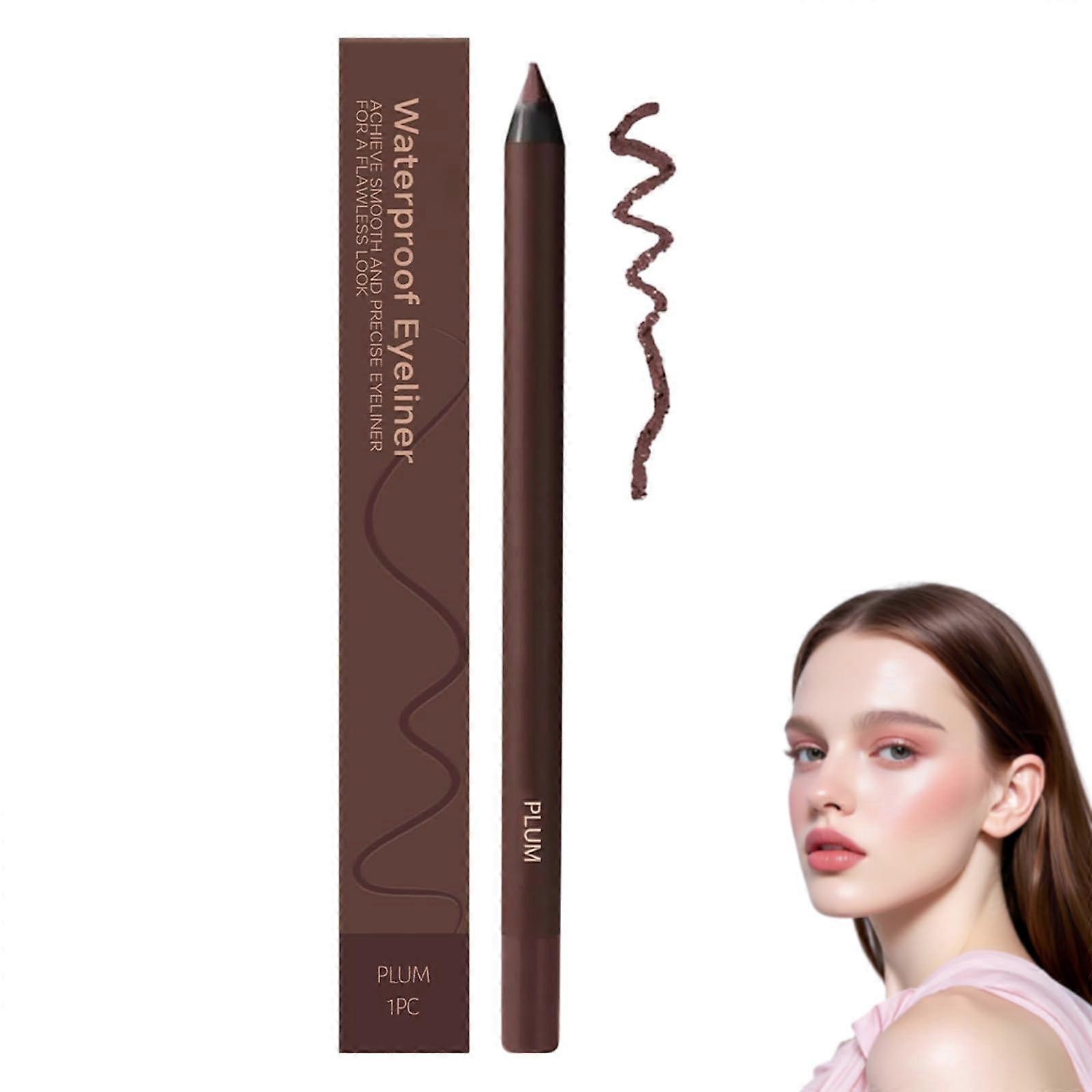 Waterproof Eyeliner Pencil Plum – 24HR Long Lasting Smudge Proof TwistUp Tip with Vitamin E