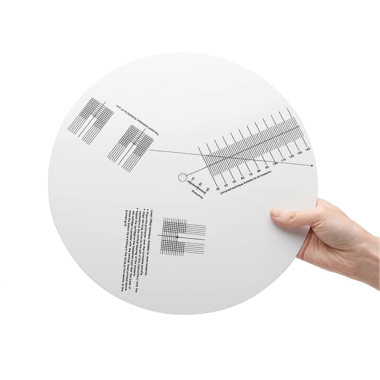 Turntable Cartridge Alignment Protractor Mat with DualSided Calibration and Universal Turntable Fit (White)