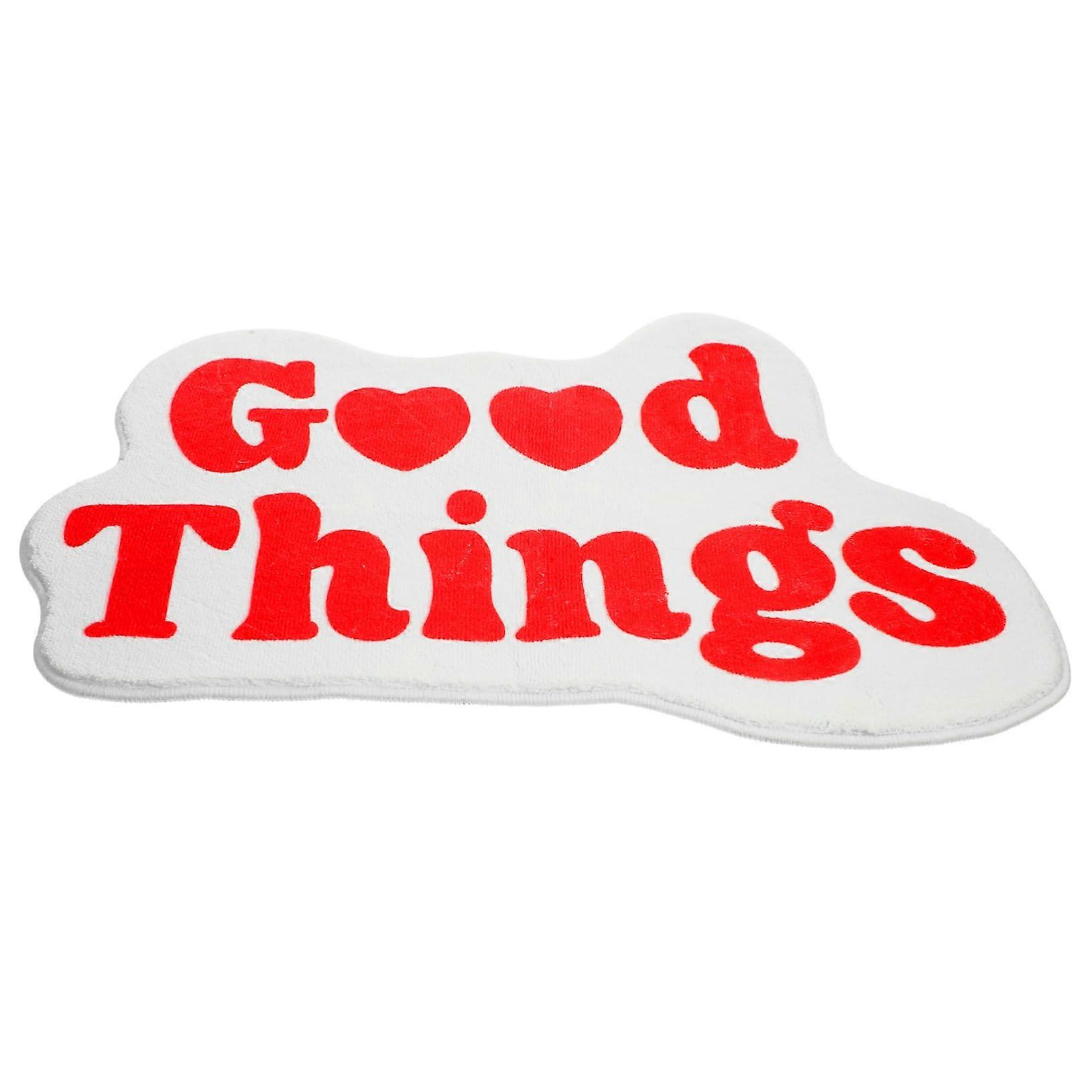 Cartoon Bathroom Rug with WaterAbsorbing Surface and NonSlip Base, Soft Heart Design Mat for Home