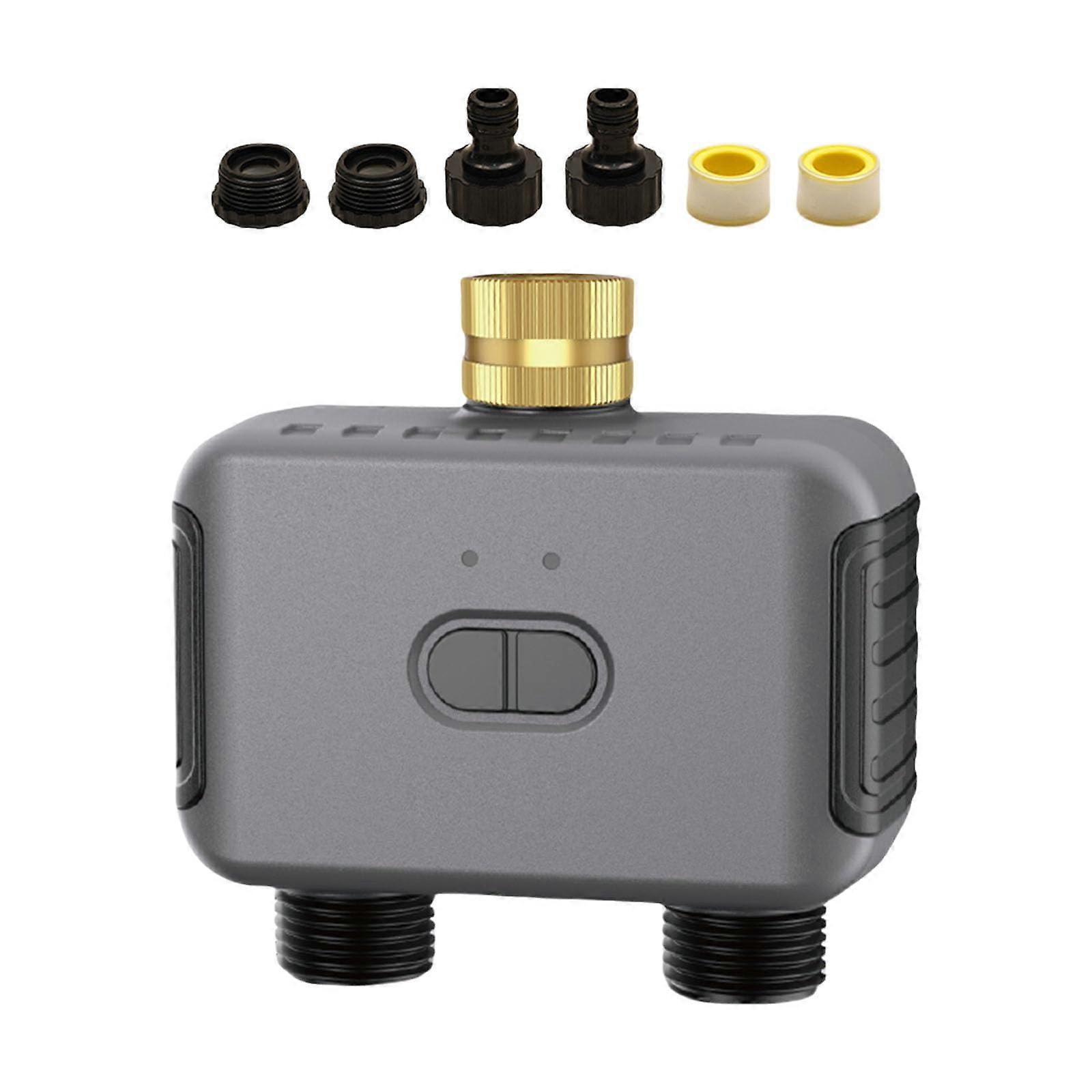 Smart Irrigation Timer with App Control, Dual Outlet, Weatherproof, Programmable Garden Watering Controller