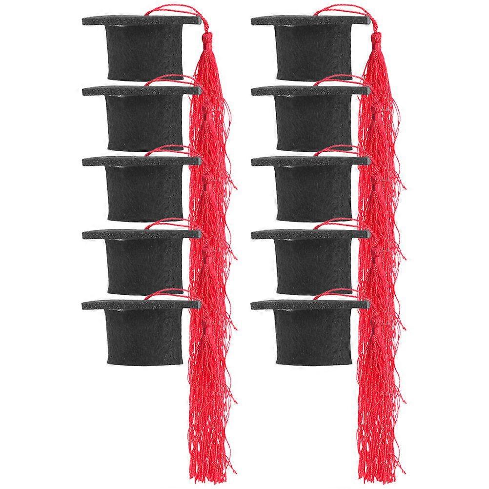 Graduation Hat Bottle Topper Mini Cap for Decoration 10Pcs