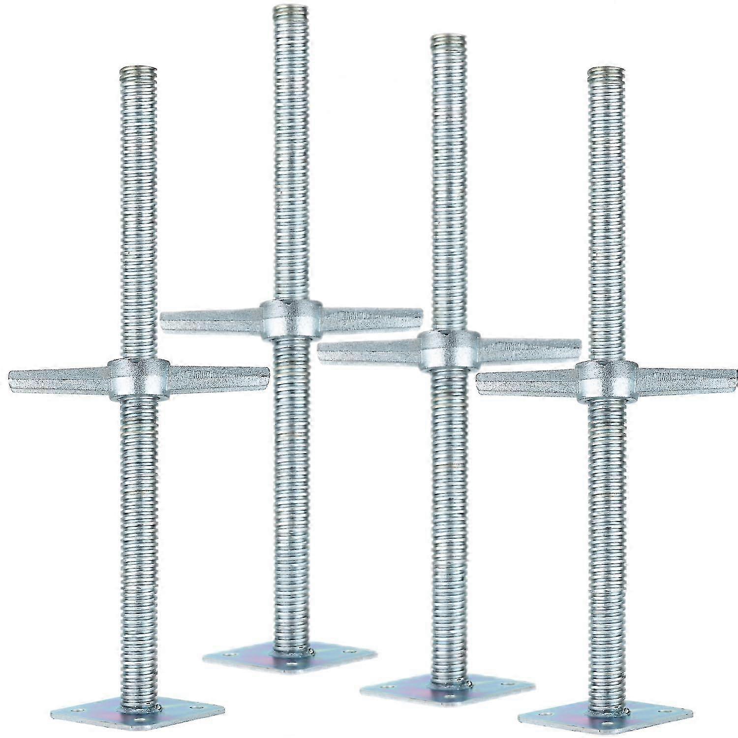 Scaffold 24' Adjustable Leveling Galvanized Screw Jack with Base Plate, 4 Pack 25-26