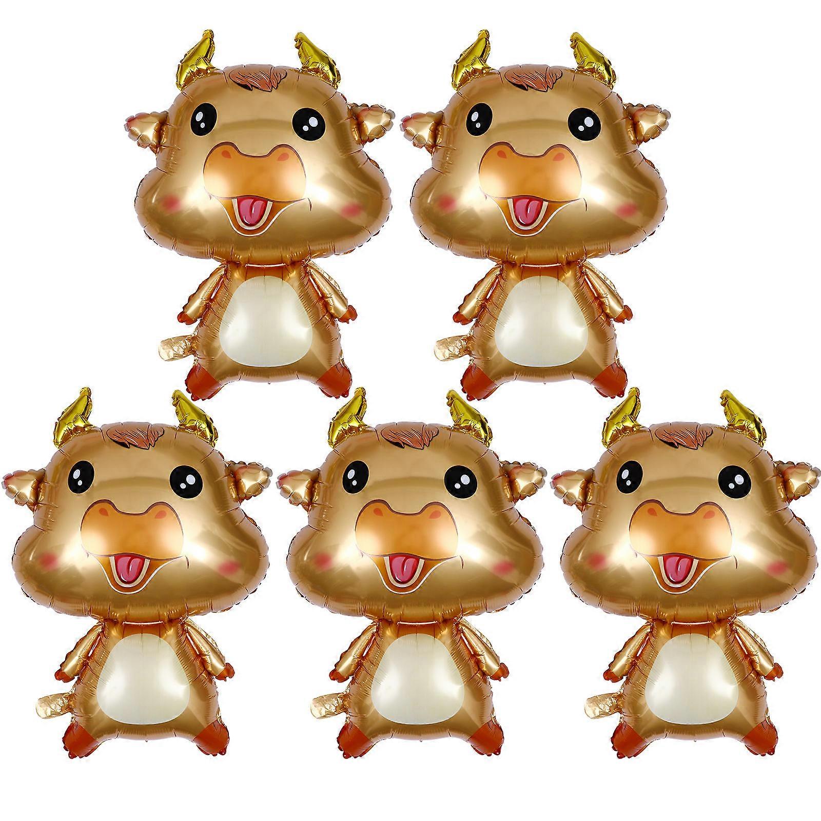 Foil Birthday Balloons Creative Inflatable Deflatable Animal Patterned 5Pcs