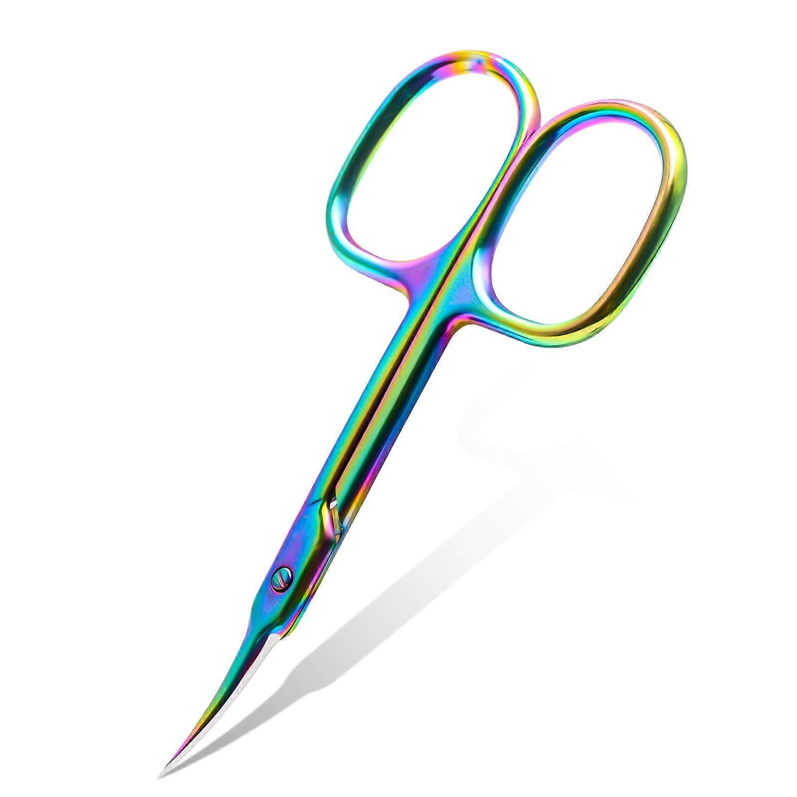 Cuticle Scissors Extra Fine Curved Blade Professional Manicure Scissors with Precision Tip Colorful