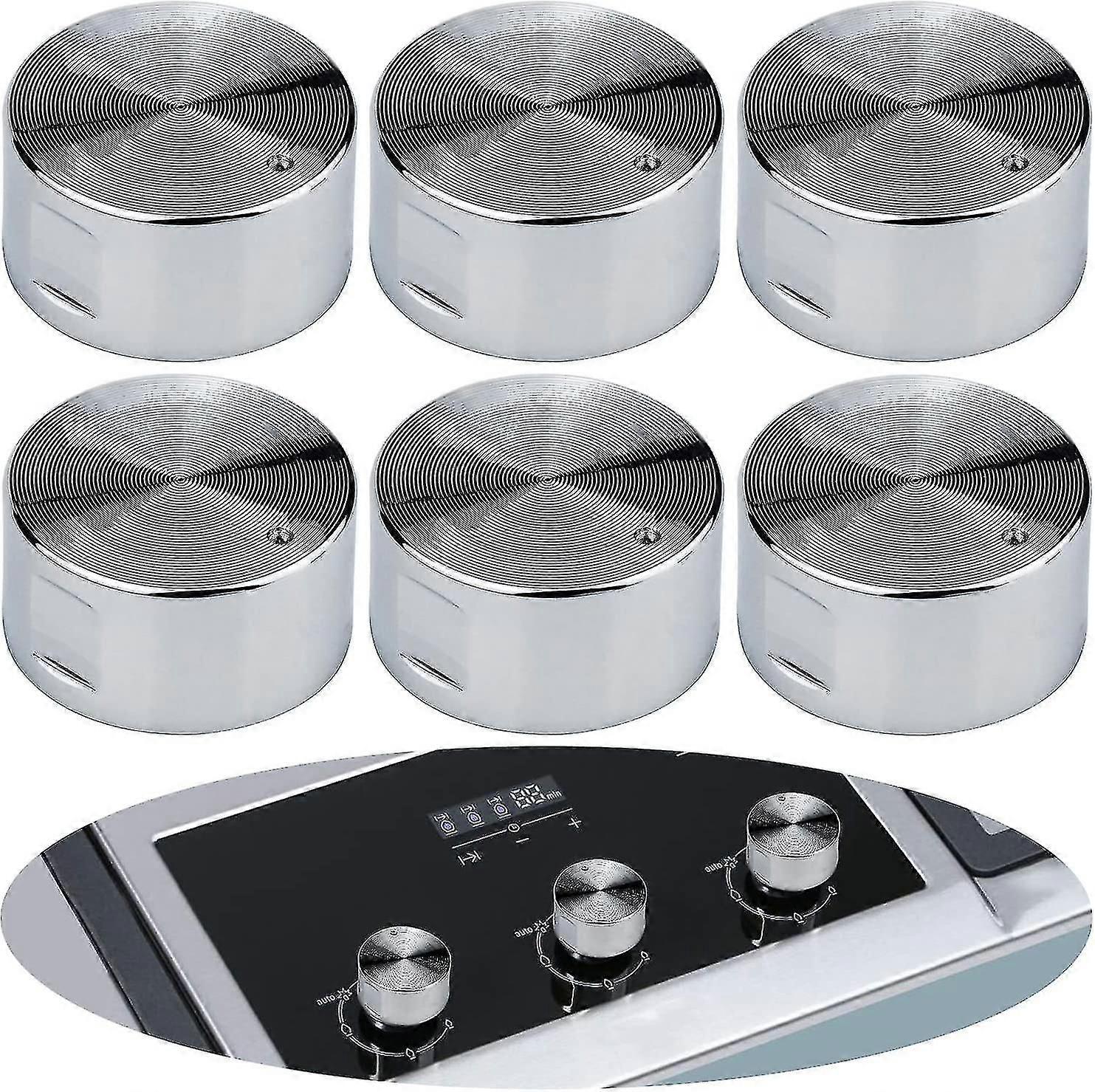 6 Pcs Metal Gas Stove Knobs 6mm Universal Cooker Control Range Oven Knobs Cooktop Burner Knob/yy