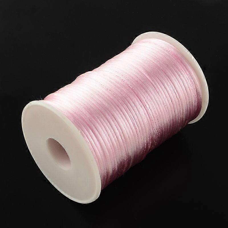 Polyester Cords Pink 2mm about 98.42 yards(90m)/roll