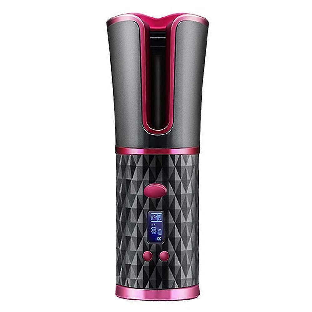 Cordless Automatic Hair Curler with LCD Display, Rechargeable Ceramic Barrel, Adjustable Heat and Timer