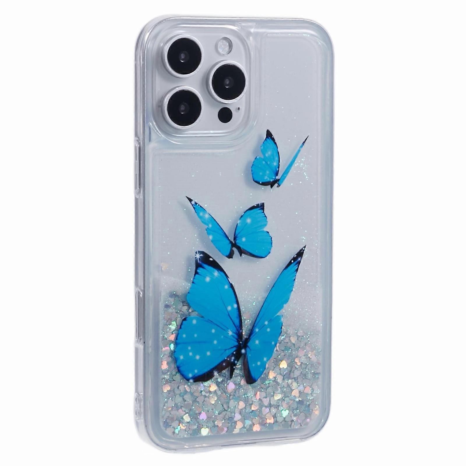 For iPhone 16 Pro Max Case Floating Quicksand Pattern Soft TPU Back Cover
