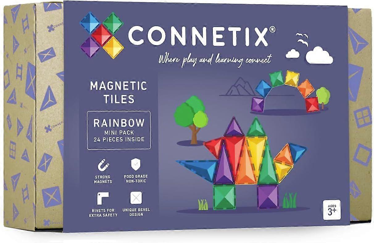 Connetix Magnetic Tiles Rainbow Puzzle Game (24 Pieces)