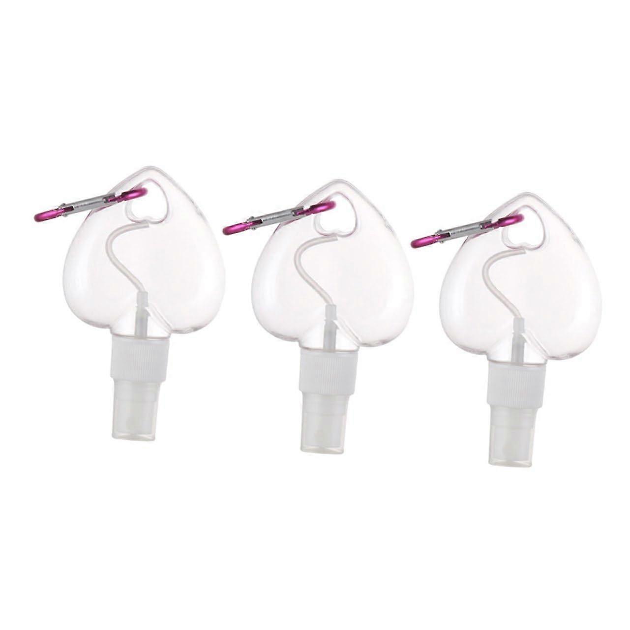 3PCS Heart Shaped Travel Spray Bottles with Hooks Leak Proof Refillable Perfume Atomizers
