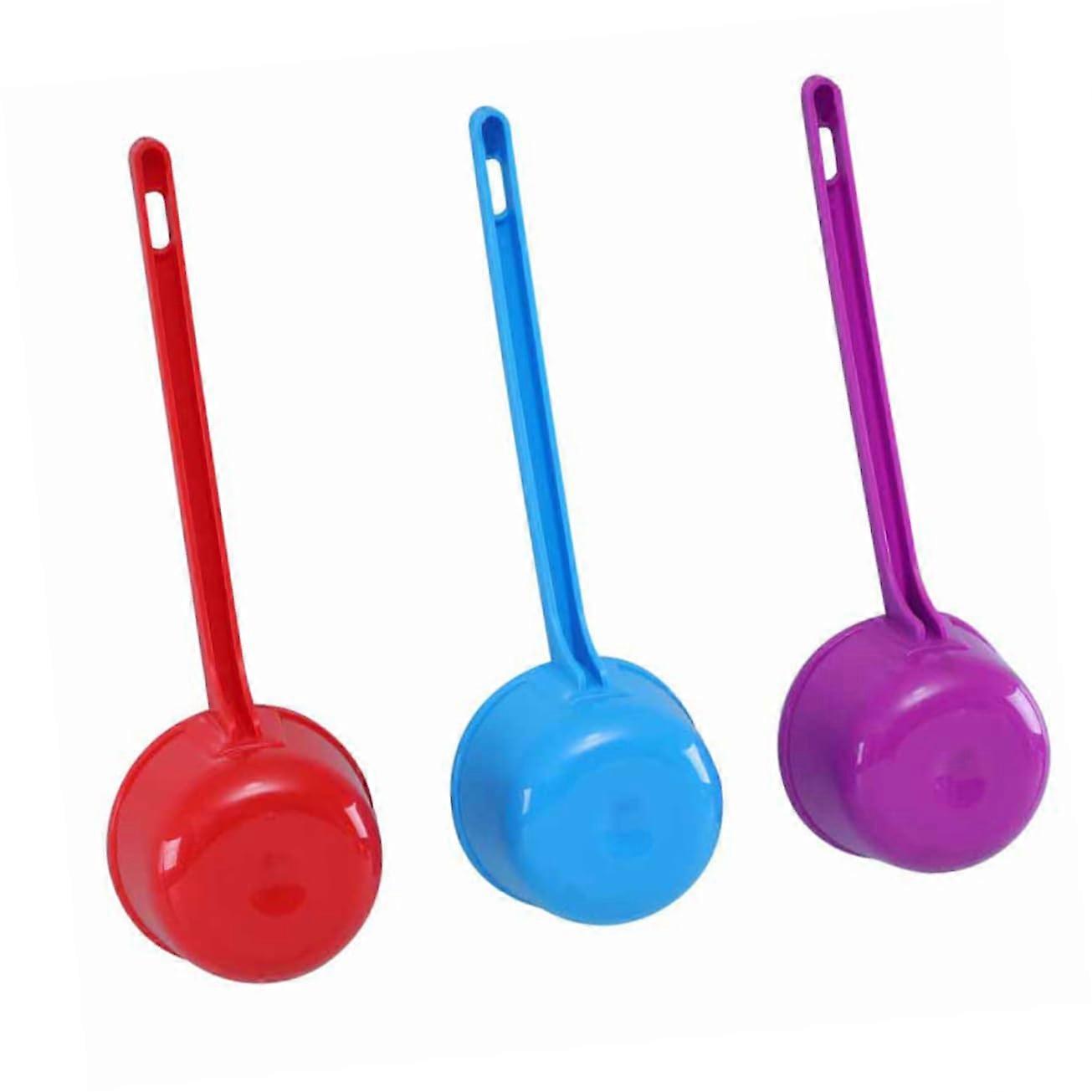 3Pcs Plastic Water Ladle Set with Long Handle Deep Scoop for Kitchen Serving and Watering