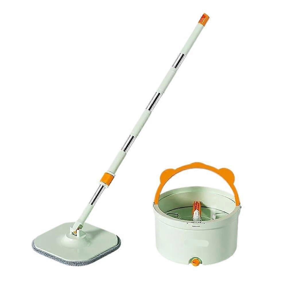 Spin Mop and Bucket Set with Adjustable Handle, Rotating Squeeze, Machine Washable Pad, 1 Set