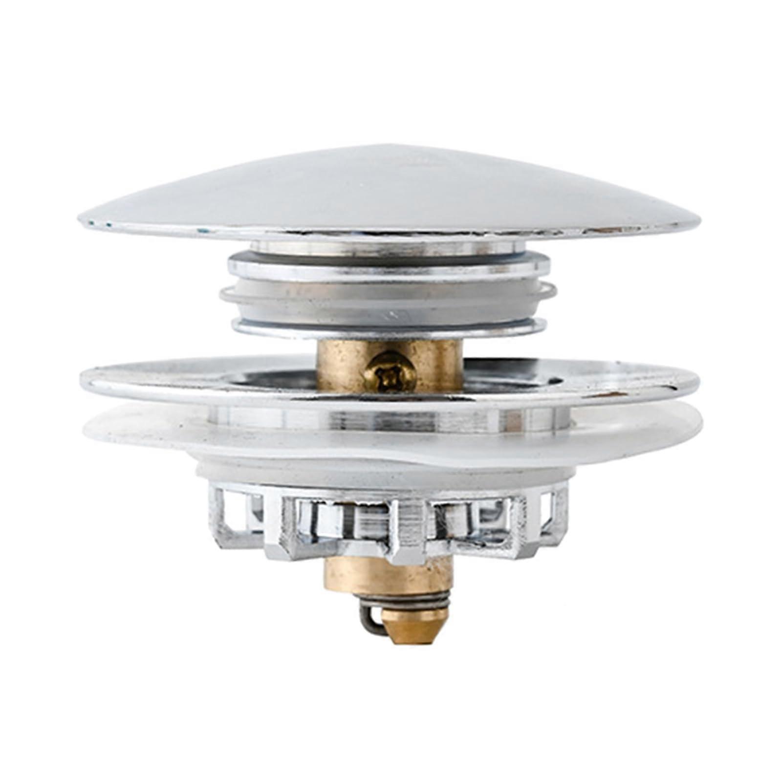Sink Drain Stopper with AntiClogging Hair Filter, Pop Up Bathroom Plug, Universal Bounce Core