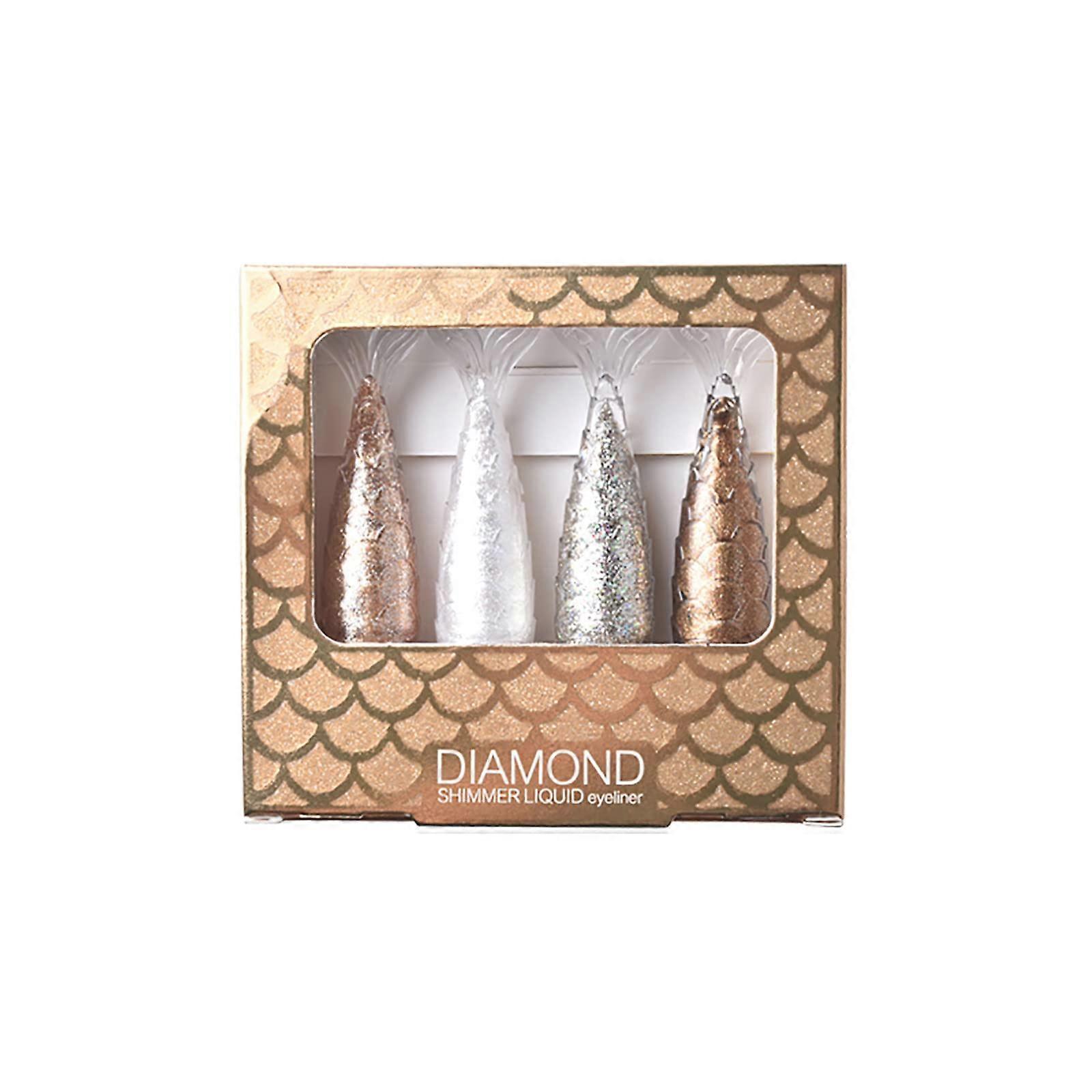 Liquid Eyeliner Set 4PCS Waterproof Glitter Finish Longlasting Colored Eye Makeup