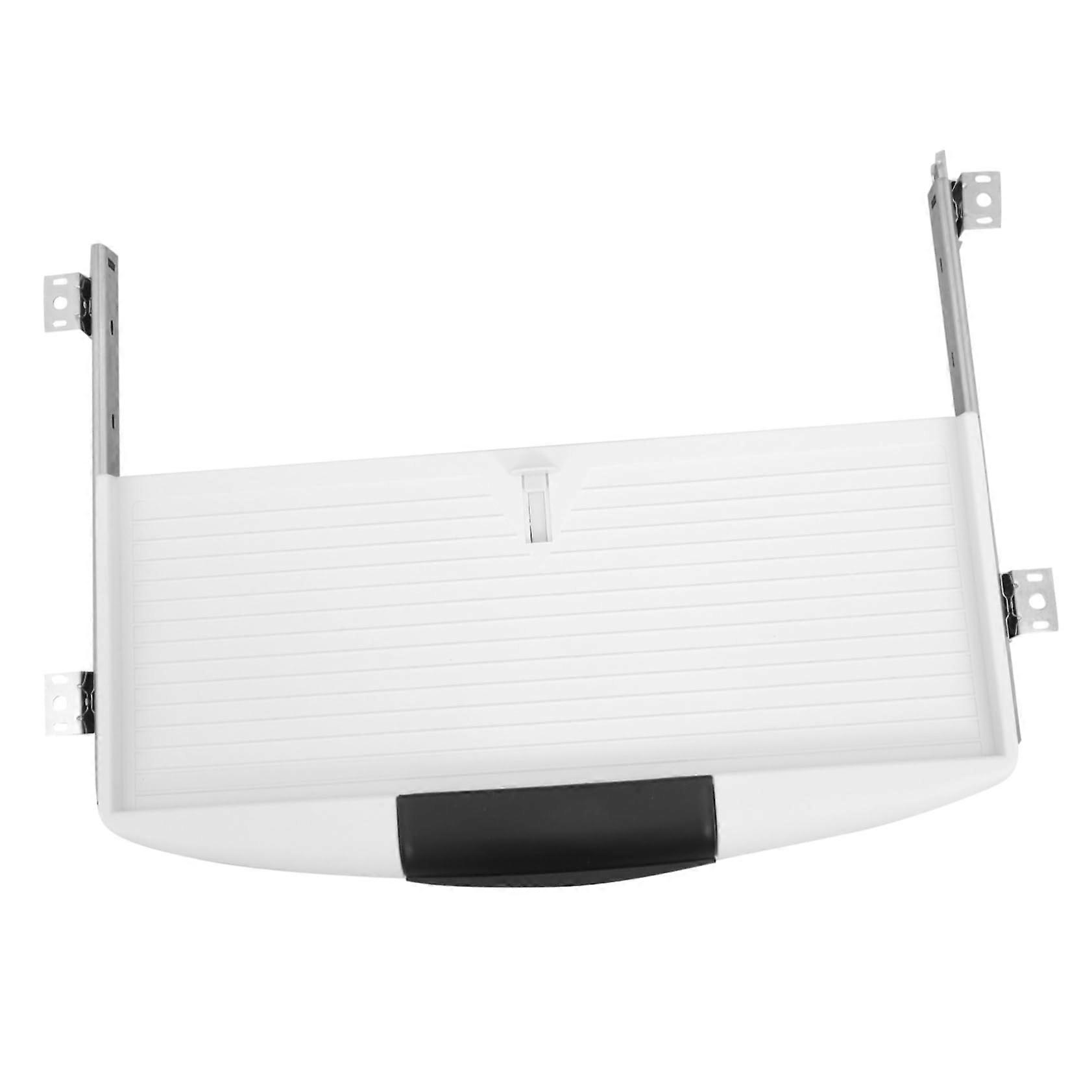 Adjustable Under Desk Keyboard Tray with Clamp, Ergonomic Sliding Shelf for Small Workspaces, White