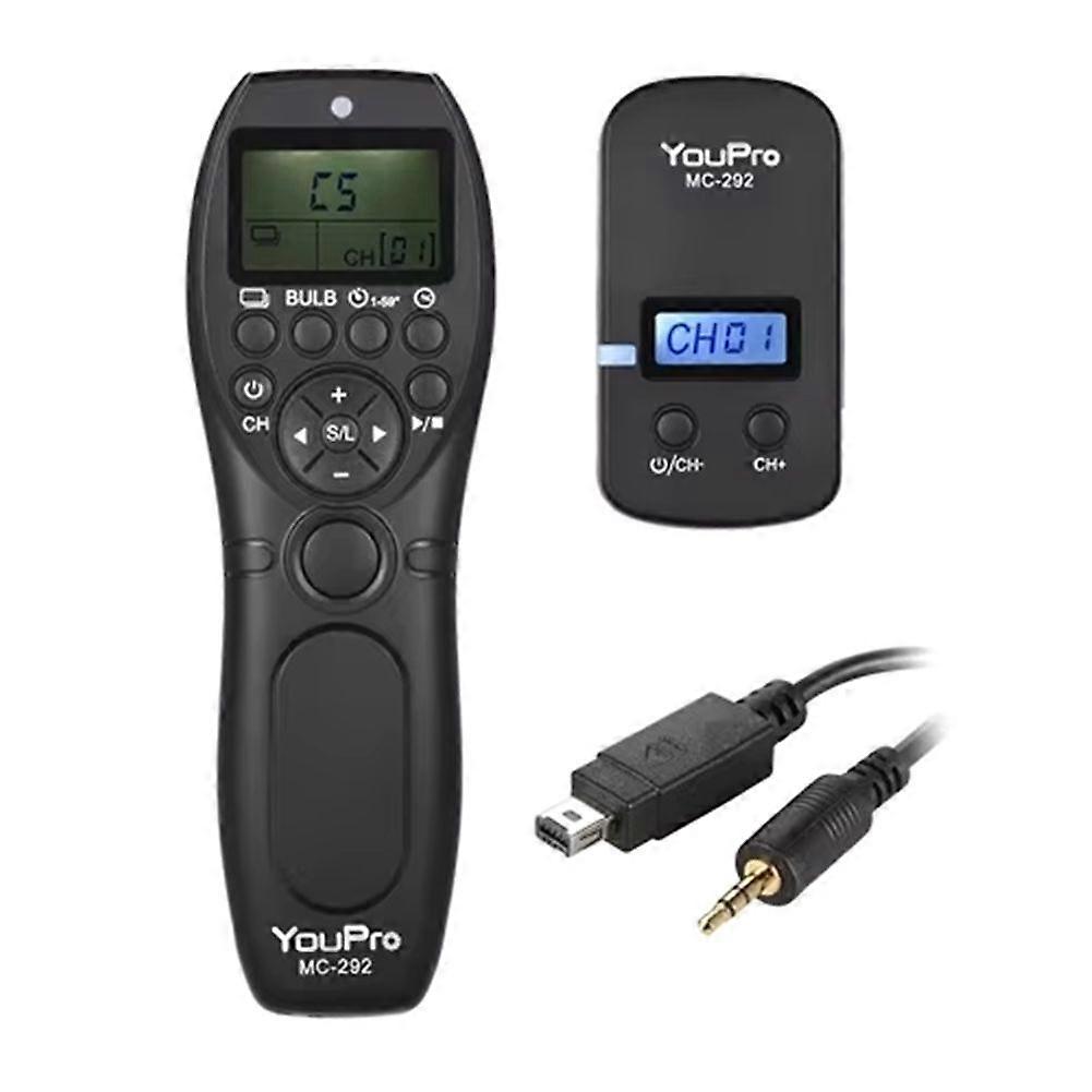YOUPRO MC-292 2.4G Wireless Remote Control LCD Timer Shutter Release Channels for Canon/Sony/Nikon/Fujifilm DC2