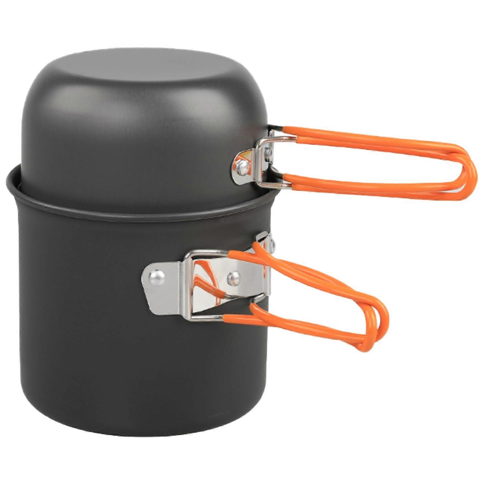 Camping Cookware Set Lightweight Pot and Pan with Foldable Handle for Backpacking and Outdoor Cooking