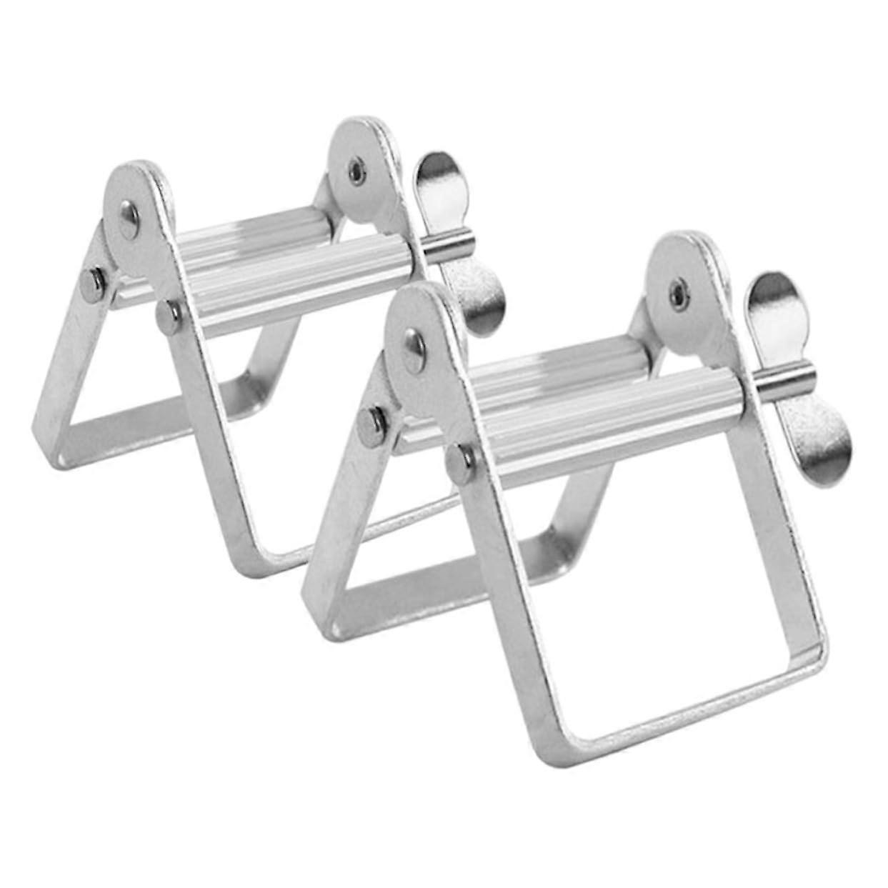 Toothpaste Squeezer 2pcs Durable Metal Tube Dispenser with AntiSlip Grip for Bathroom Use