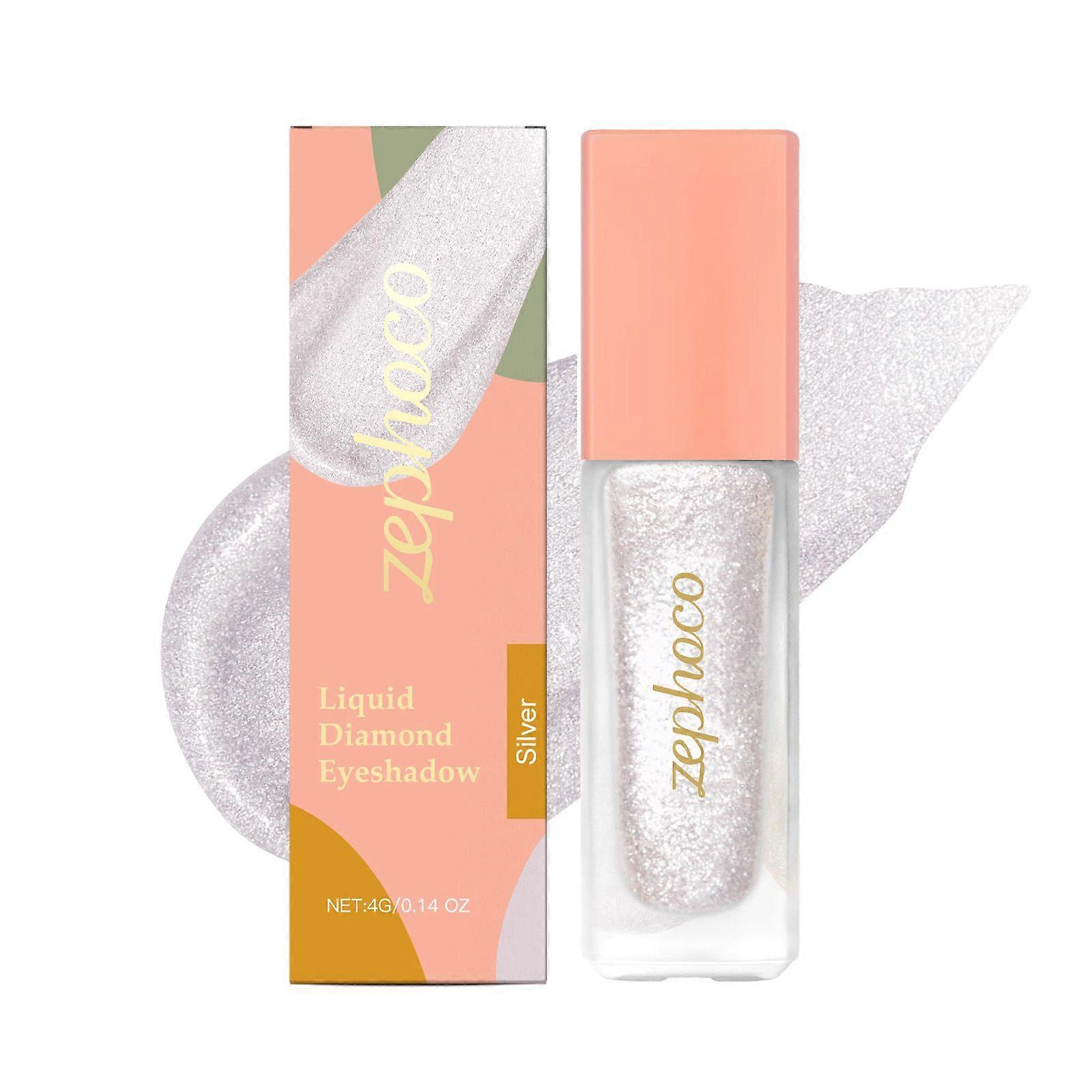 Zephoco Diamond Glitter Eyeshadow (Silver) Naturally Pigmented, Shiny, Easy-To-Apply, Suitable For Eye Makeup